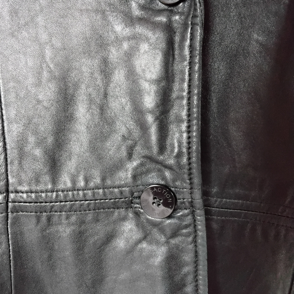 Keneth Cole Leather Coat - Picture 5 of 9